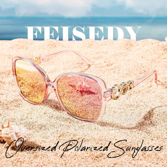 Womens Pink Fashion Sunglasses Square Frame With Pearl Sparkling Eyes Protection - Picture 6 of 14